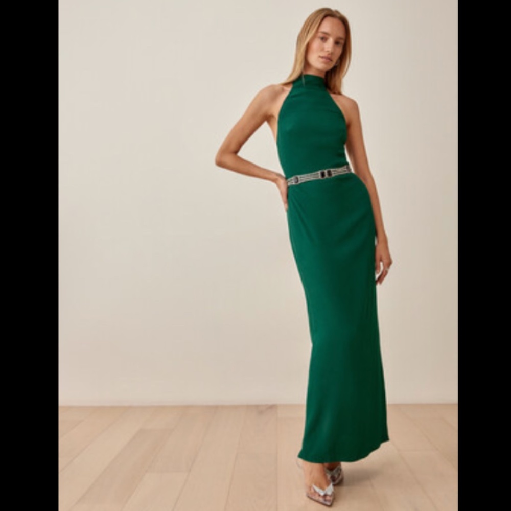 Reformation Green Midi Dress